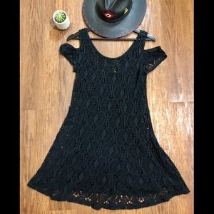 Free People crochet little black dress